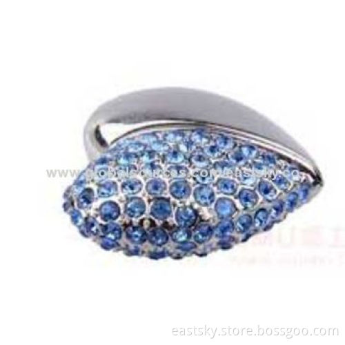 Promotional Jewelry Heart USB Flash Drive, Made of Metal and Jewelry Shell, 64MB to 32GB Capacity